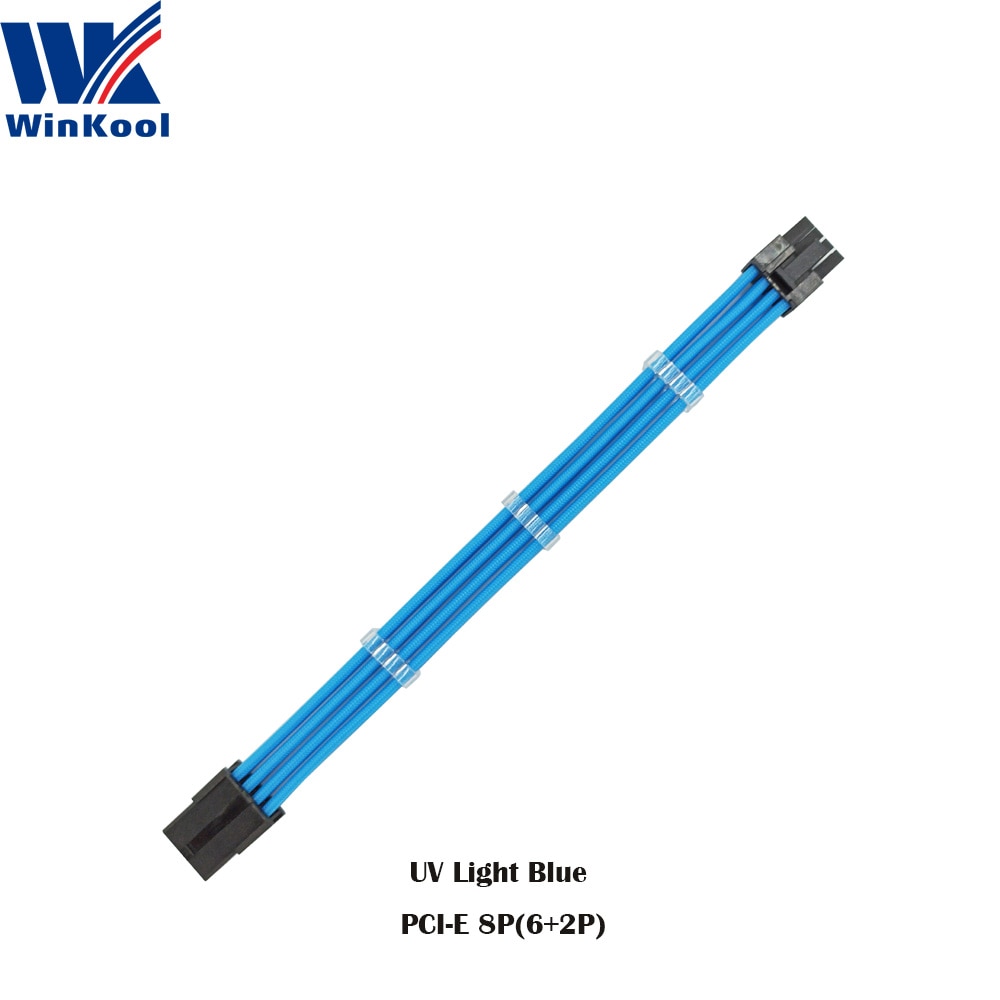 WinKooL_UV_Light_Blue_PCI-E_8P_Extension_Cable