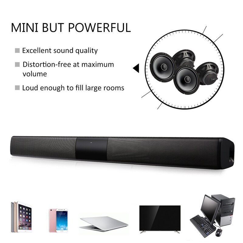 VTIN BS28B Wireless Bluetooth Soundbar Speaker TV Home Theater Soundbar Subwoofer with RCA 3D Stereo Surround Sound Speaker      (37)