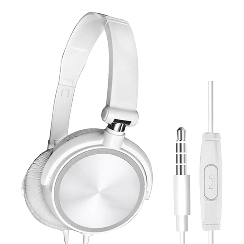 Wired Foldable Deep Bass On-ear Earphones w/ Microphone 3.5mm Interface Headphones for Cellphones Laptop Tablet Mp4 Mp3 Headset