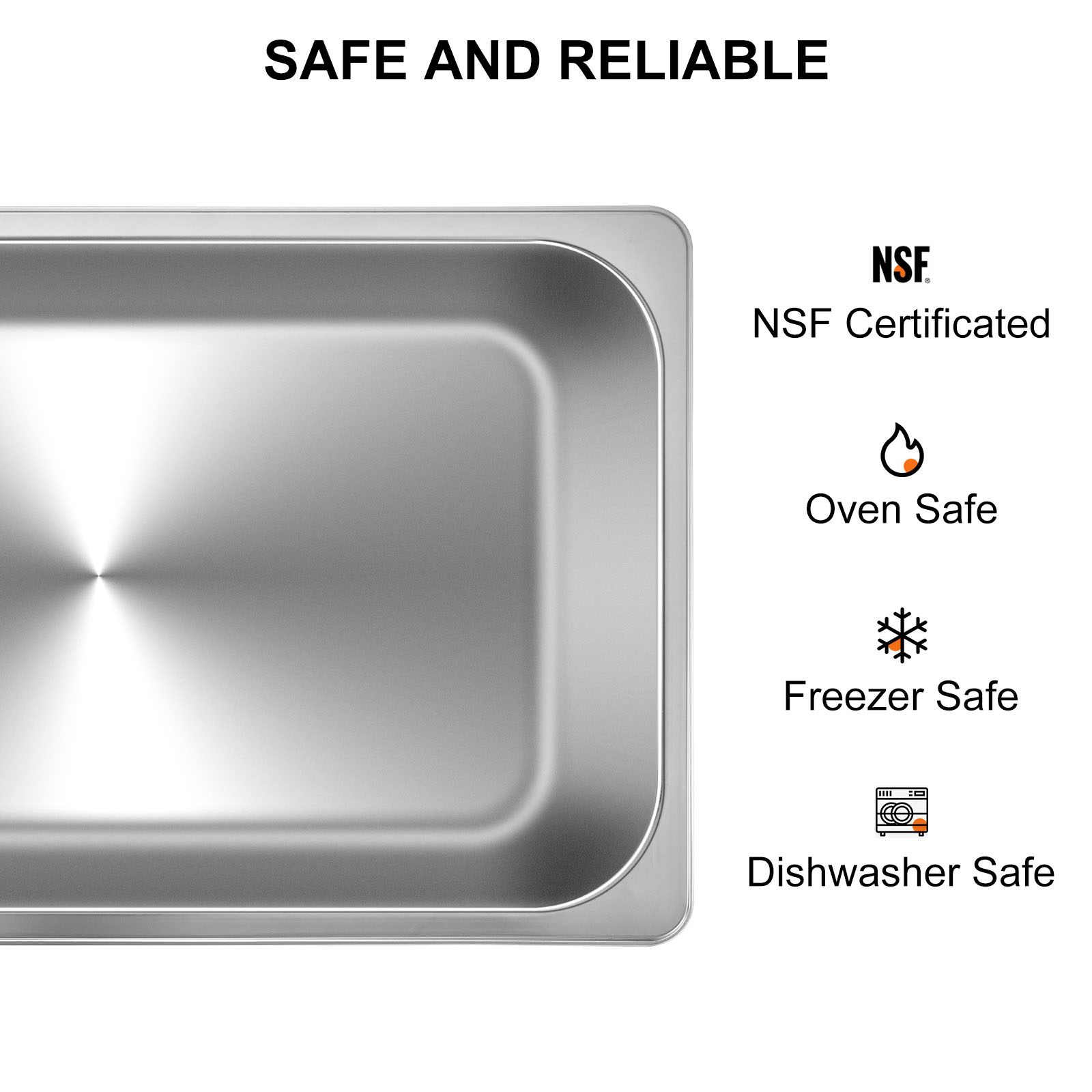 steam table pans,stainless steel, 6 packs