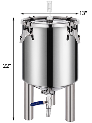 Bucket Fermenter, 26L/7Gallon, Stainless Steel,