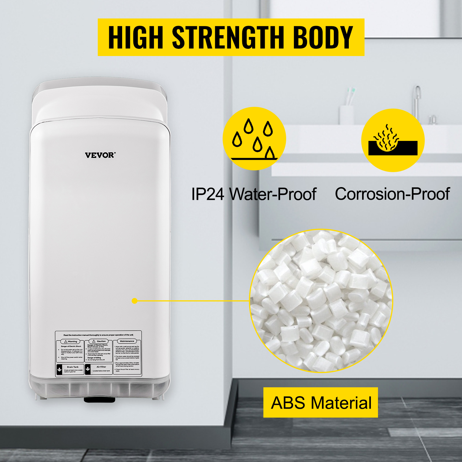 Jet Hand Dryer,White,High-Speed