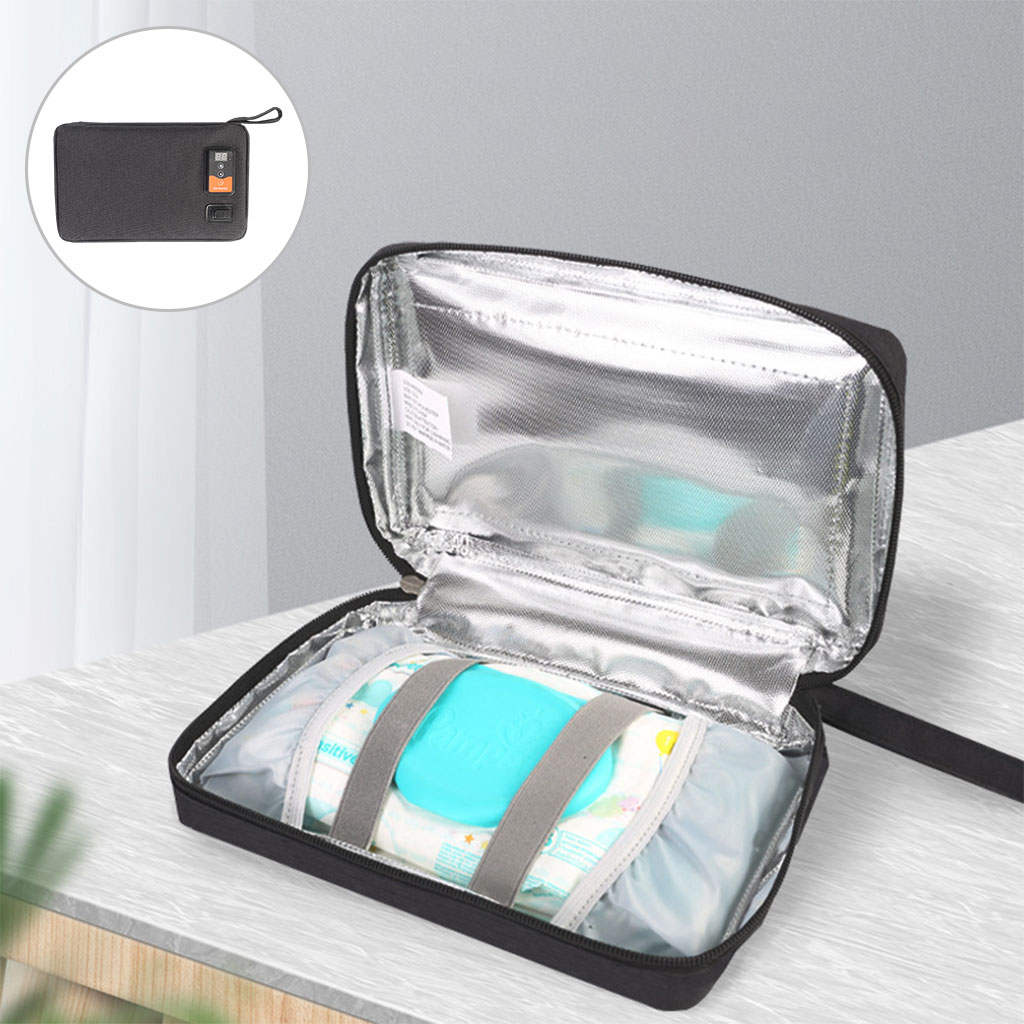 USB Wipe Wamer Bag, Heating Wet Silent Adjustable Dispenser Napkin Heating Box for Wet Towel Vehicle Outdoor On The Go Infant