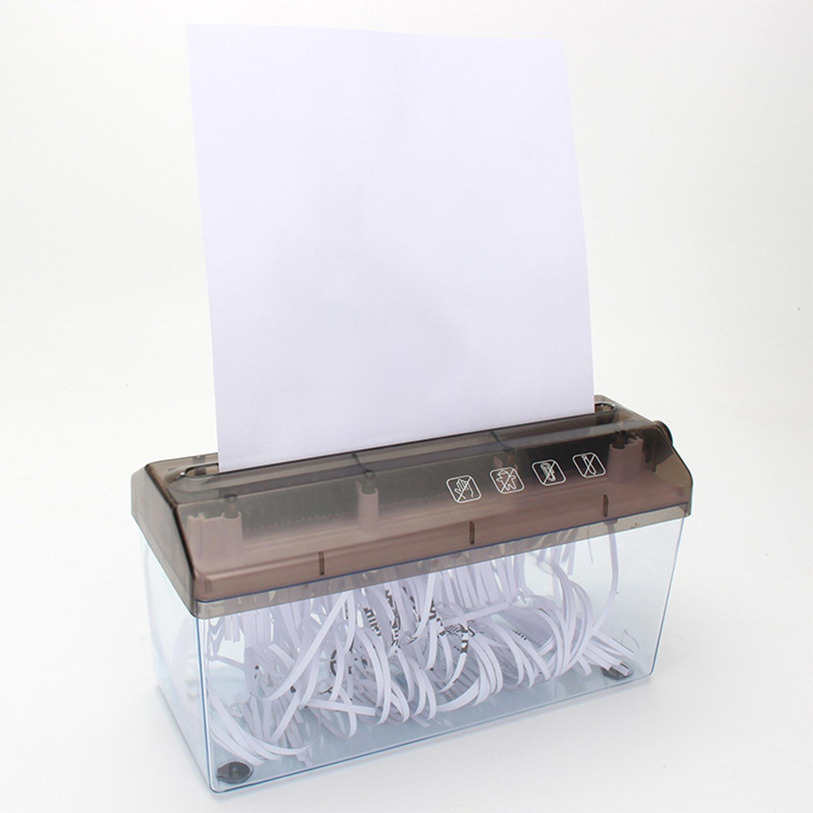 Mini A4 Paper Shredder Documents Cutting Strips Cut Shredder Cutting Machine for Office Teaching Paper with Basket Black