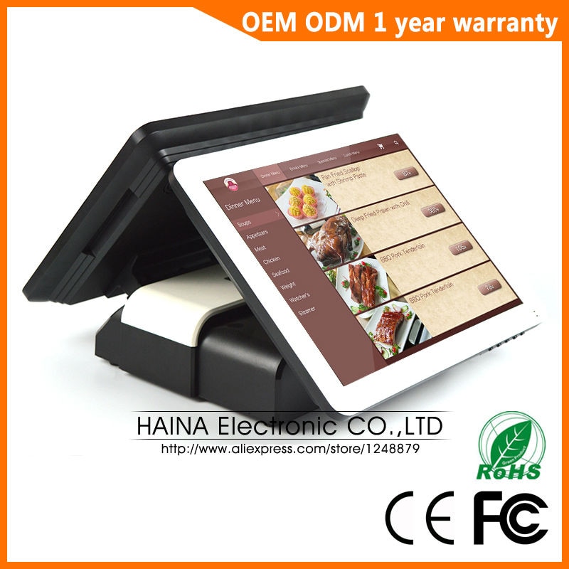 Haina Touch 15 inch Touch Screen Dual Screen POS Terminal with NFC Card Reader