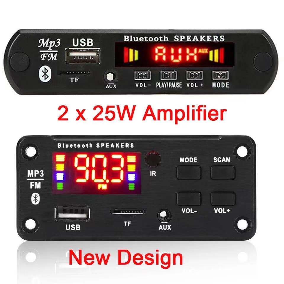 DC 6V 18V 50W Amplifier MP3 Decoder Board Bluetooth V5.0 Car  Player USB Recording Module FM AUX Radio For Speaker Handsfree