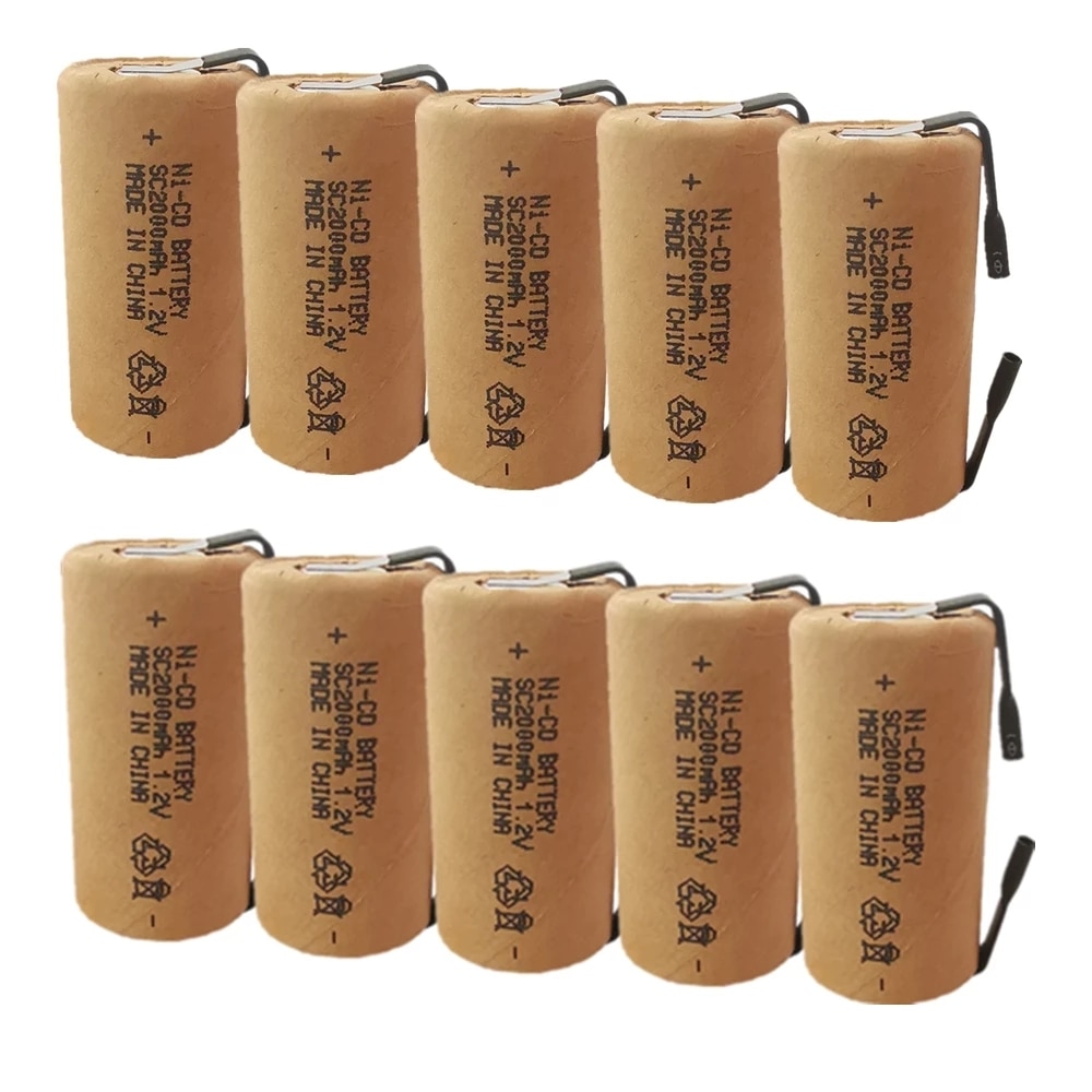 30pcs Ni-CD SC2000mAh high power Sub C 10C 1.2V rechargeable battery for power tools electric drill screwdrive