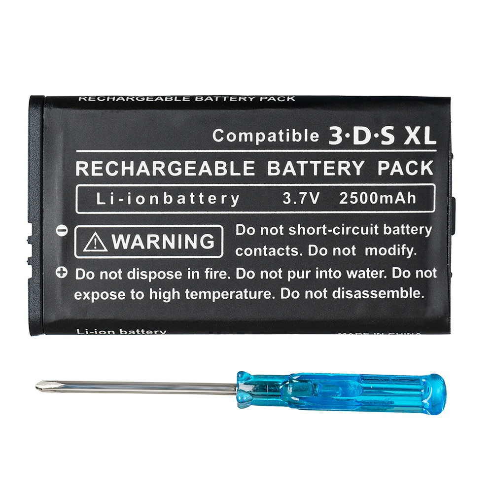 OSTENT 2500mAh 3.7V Rechargeable Lithium-ion Battery Pack + Screwdriver for Nintendo 3DS LL/XL Replacement Battery