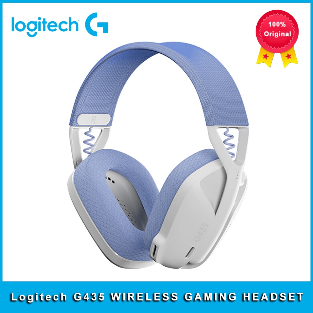 Logitech G435 LIGHTSPEED WIRELESS GAMING HEADSET 7.1 Surround Sound Gamer Bluetooth Headphone Compatible For Games And Music