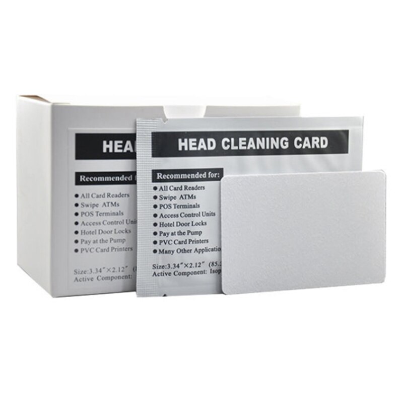 for Head Cleaning Card Dual Side Card Reader Cleaner for POS for Swipe Terminal Cleaning Card ID Badge Printers Cleaning W3JD
