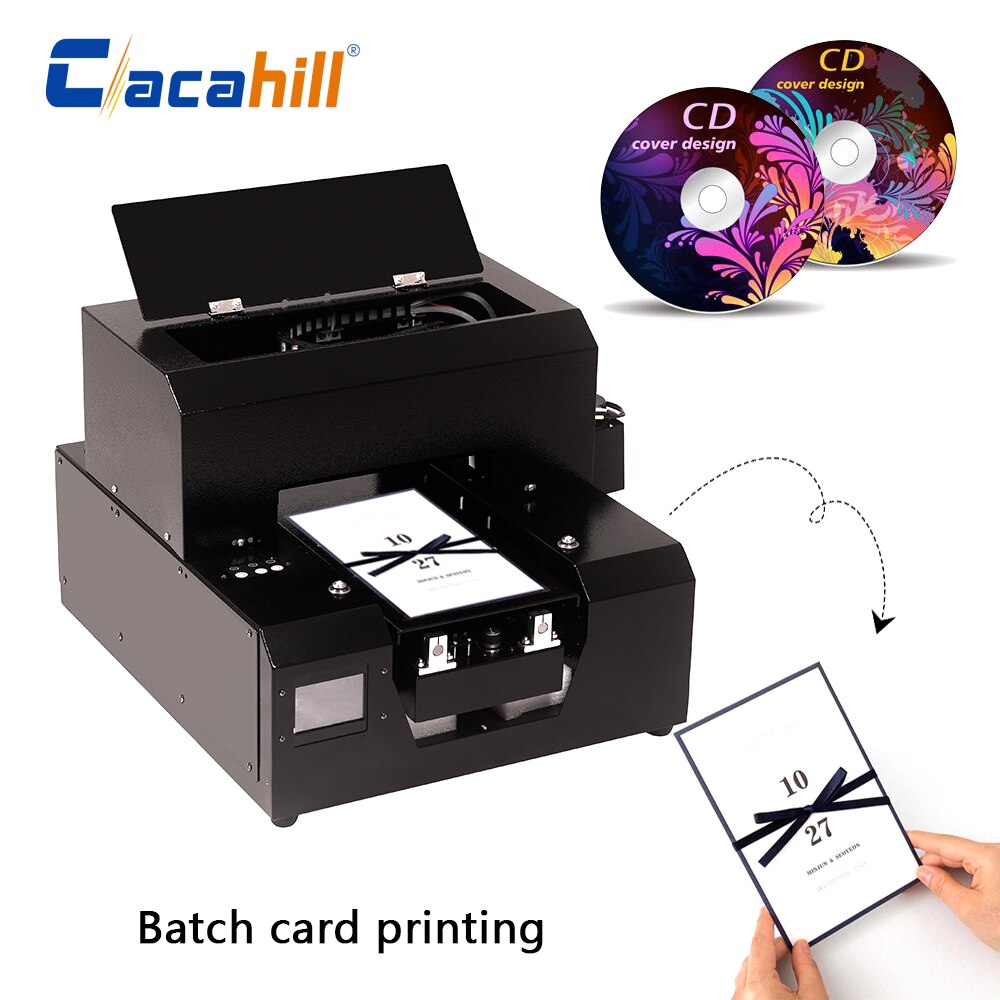 CD printer flatbed UV inkjet A4 small home multi-function for multi-color printing of greeting cards/T-shirts/handbags