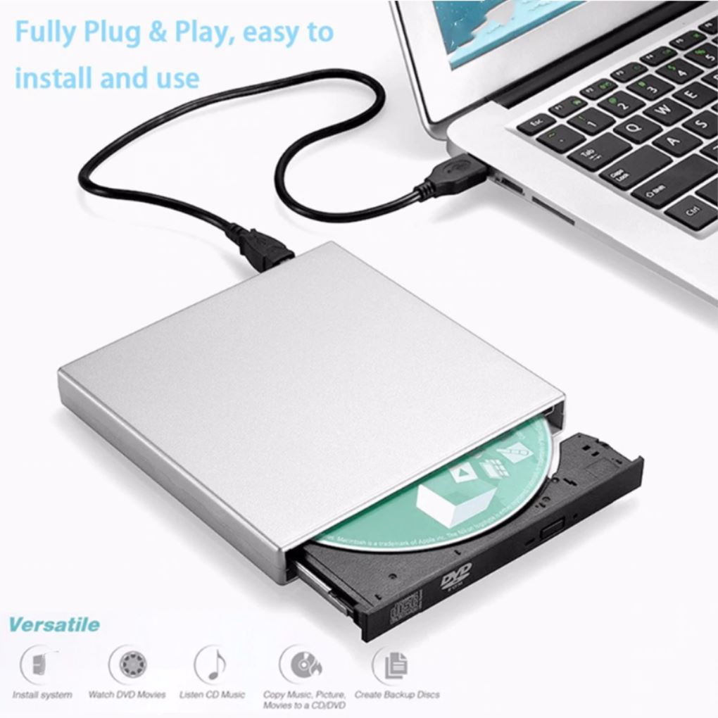 PC CD Writer Portable USB Interface Shockproof Indoor Outdoor DVD Driver Noise Cancelling Optical Reader Computer Player