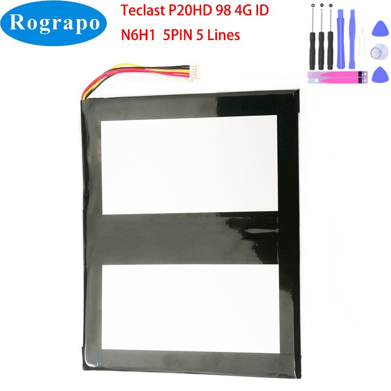 New 8000mAh Tablet PC Battery For Teclast P20HD 98 4G ID N6H1 P20 HD 22Wh 3.8V 5 Wire Plug