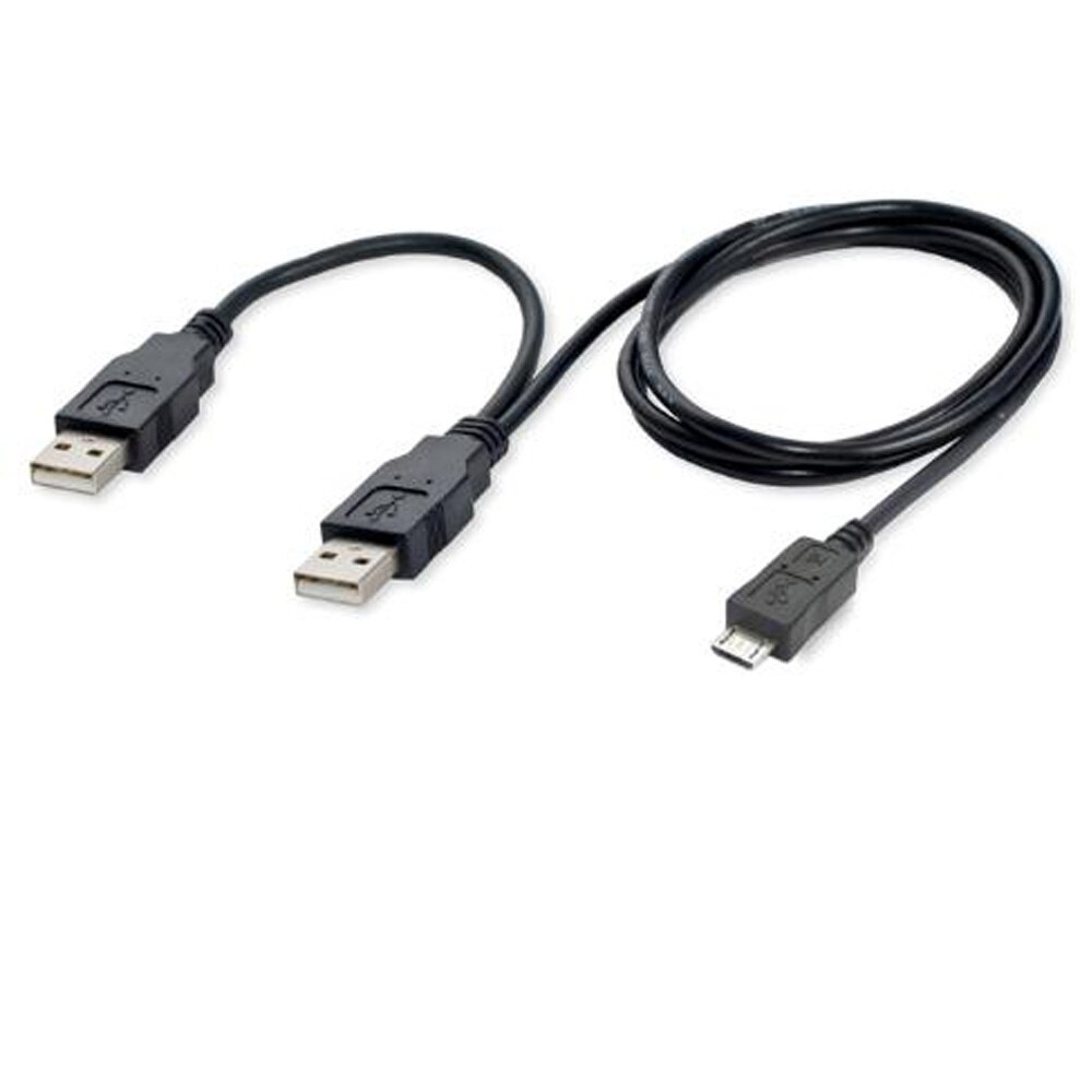Supply Black White 0.6M USB 2.0 mobile hard disk cable cable dual USB-A male to Micro Mini USB A B C male with power supply