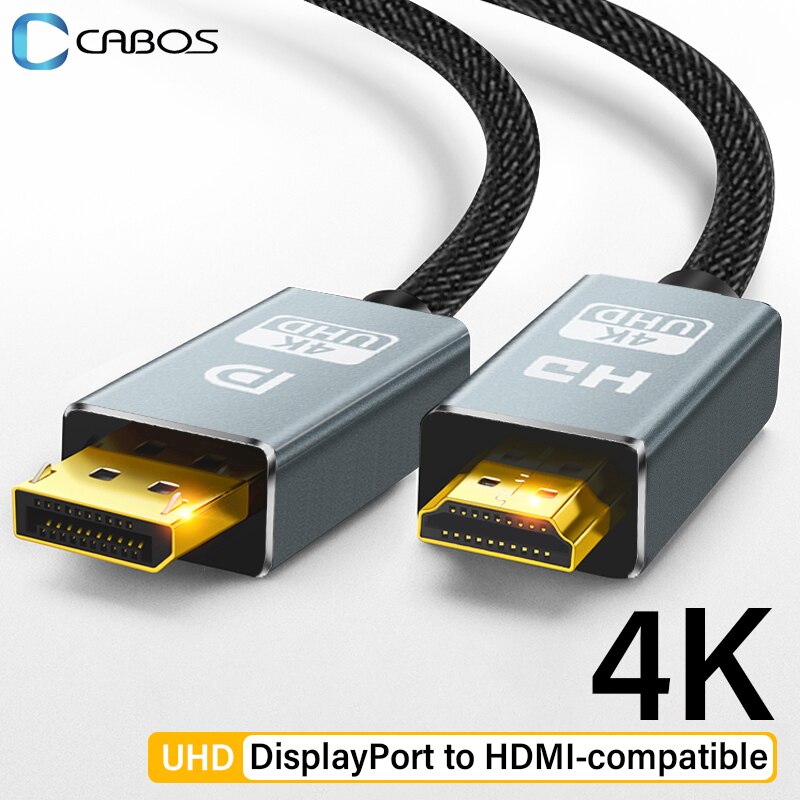 DisplayPort to HDMI-Compatible Adapter Cable Audio Sync Computer Laptop DP Display Port to TV Monitor Projector HDMI-Compatible