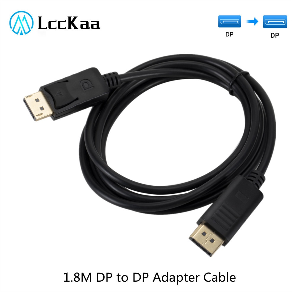 LccKaa DisplayPort 1.2 Cable 1.8M 1080P HDR Display Port Audio Cable for Video PC Laptop TV Display Port 1.2 DP to DP Cable