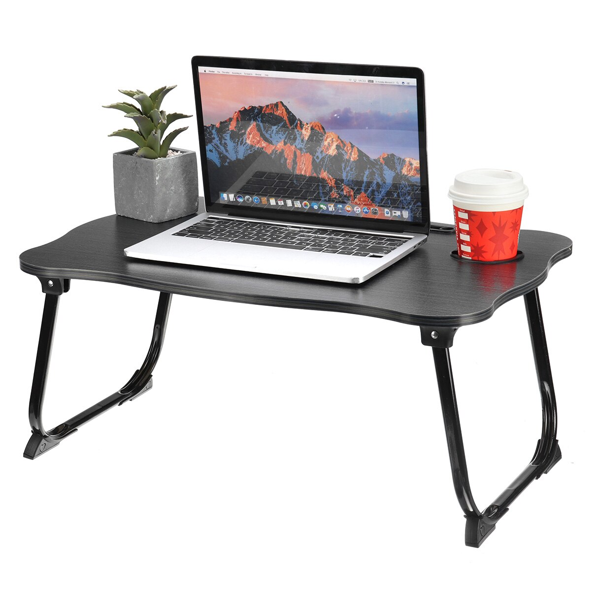 Portable NEW Folding Laptop Table Computer Desk Bed Table Sofa Small Desk With Slot Cup Holder Drawer Study Table Notebook Table