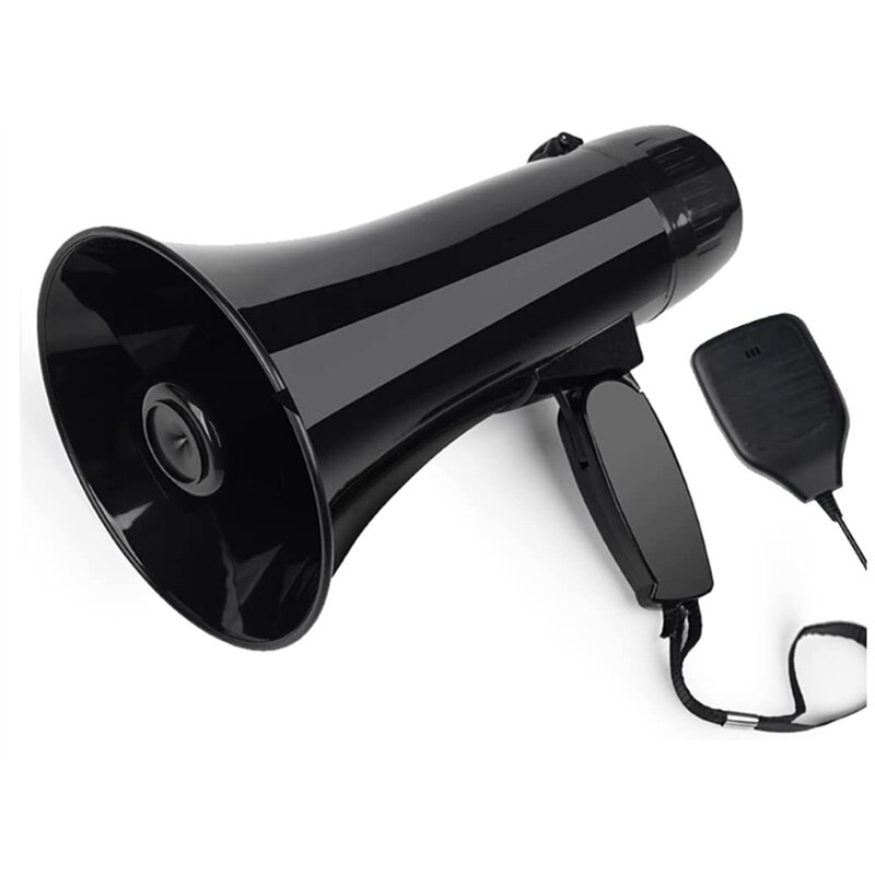 35 Watt Power Portable Megaphone Speaker PA Bullhorn With Detachable Handheld Microphone, Built-In Siren (Black)