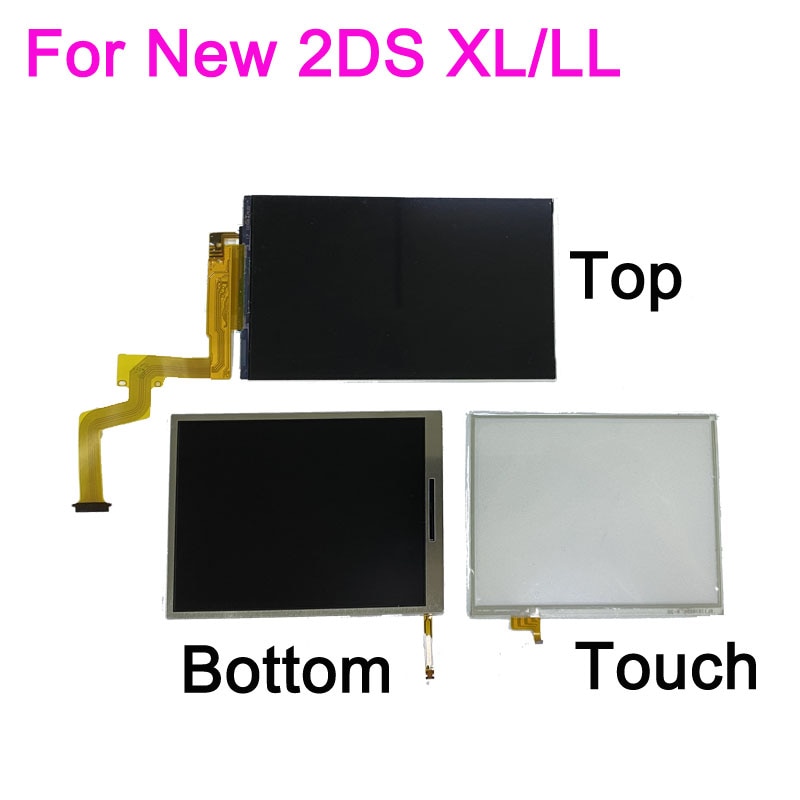 Replacement Top Upper / Lower Bottom LCD Display Screen Touch Screen Digitizer Glass For Nintend New 2DS XL LL Game Console