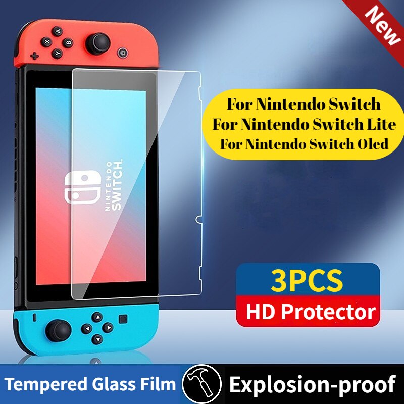 New Tempered Glass Screen HD Protector Compatible-Nintendo Switch OLED Hard Protector Film for Switch OLED Game Console Film