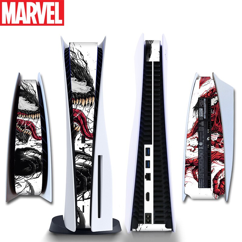 Iron Man Venom Side Sticker for Playstation 5 Disc Console Middle Part PS5 Host LED Lightbar Skin Sticker Decal Vinyl