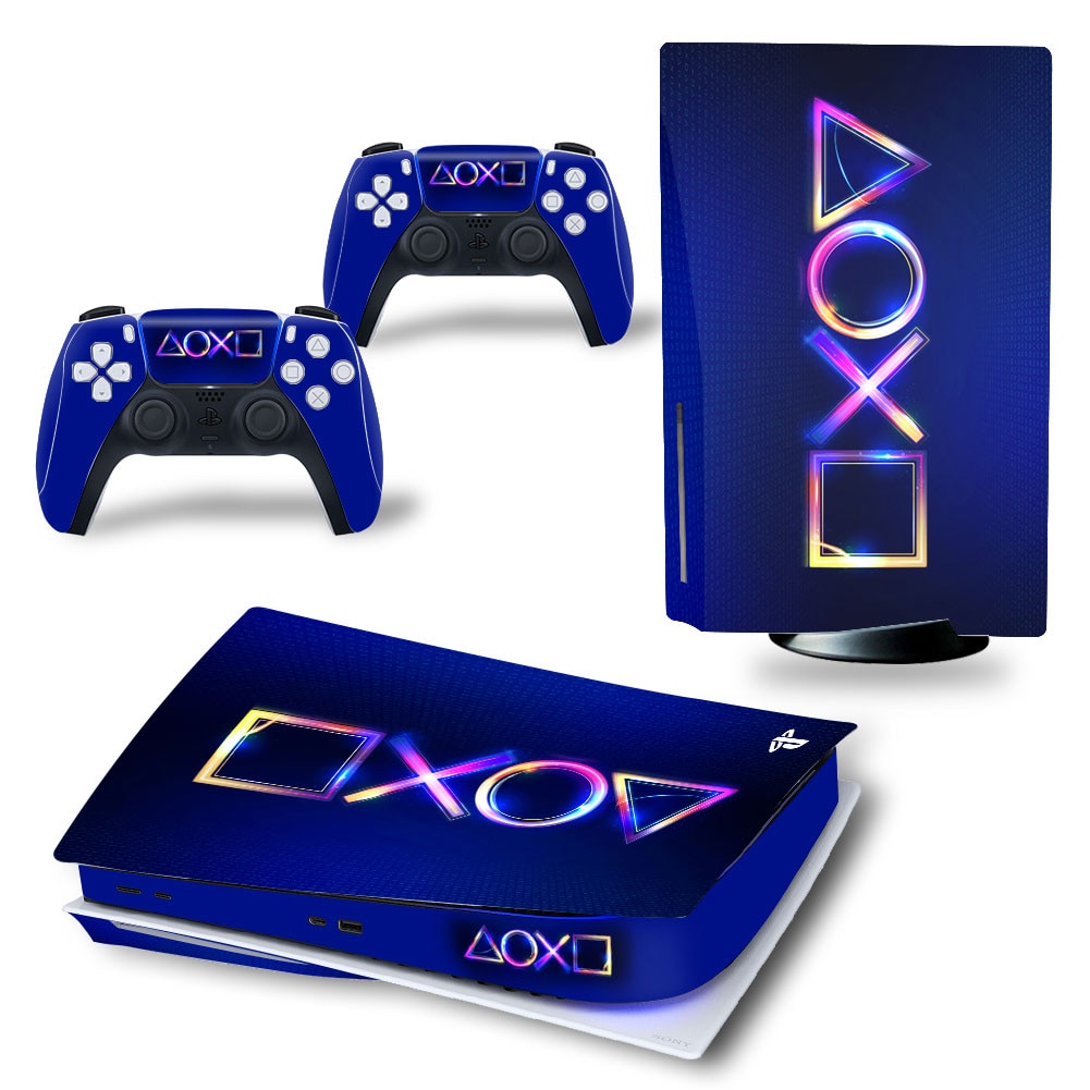 PS5 Disk Edition Skin Sticker Decal Cover for PlayStation 5 Console and 2 Controllers PS5 Skin Sticker Vinyl Protective Film
