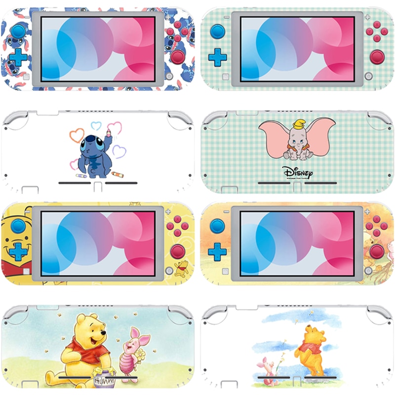Disney Stitch Dumbo Cover Skin Sticker For Switch Lite SwitchLite Video Pooh Bear Game Console Para Controller Protective Film