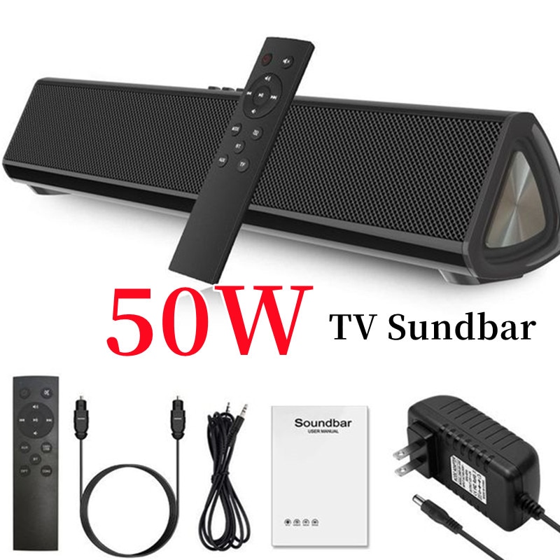 50W TV sound bar wireless bluetooth speaker home theater sound system 3D stereo surround with remote control caixa de som for pc