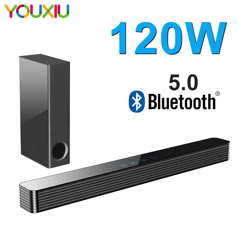 YOUXIU 2023 New Arrival 120W Home Theater TV Soundbar With Subwoofer Bluetooth Speakers Strong Bass Stereo Surround Sound Bars