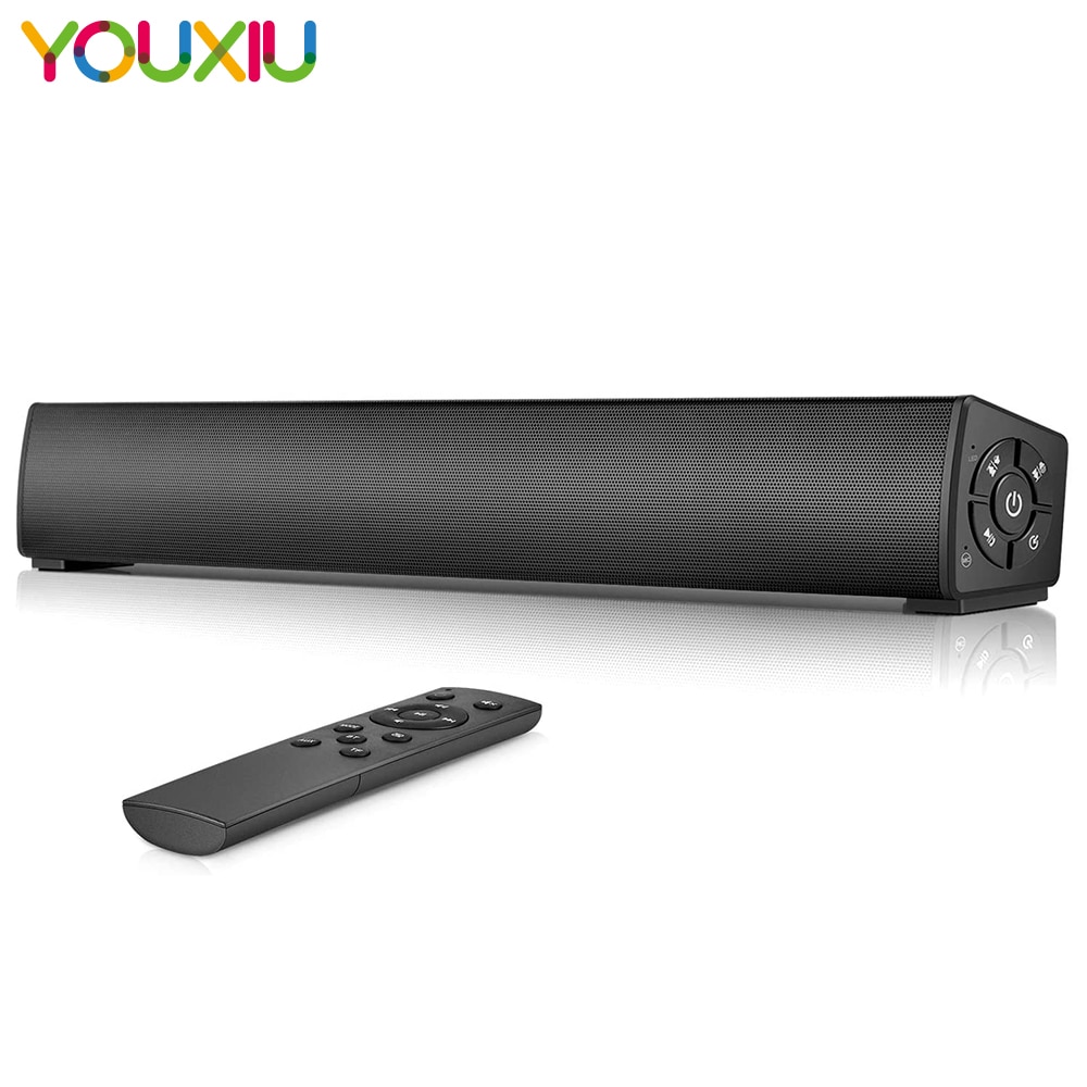 20W Home Theater Speaker Wired & Wireless Bluetooth 5.0 SoundBar Portable Mini Sound bar with Remote Control for PC Moible Phone