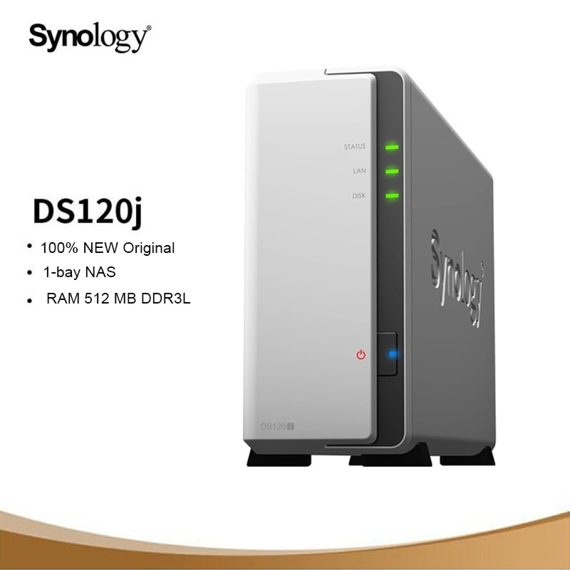 Synology DS120j 1 bay NAS DiskStation Network Storage Personal Cloud Storage Server Hard Disk  512MB DDR3L (Diskless)