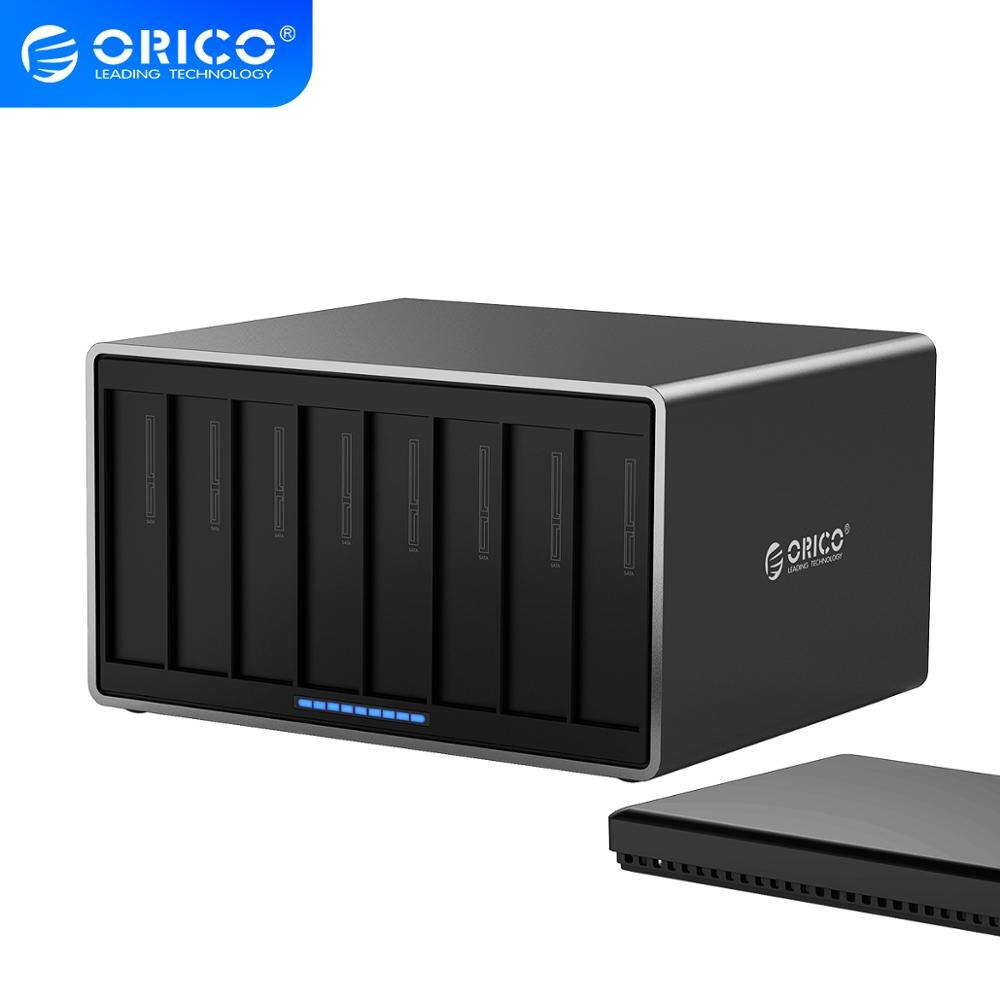 ORICO NS Series 8 Bay HDD Storage Hard Drive Docking Station SATA to USB3.0 External Hard Drive Enclosure Support 128TB (8x16TB)