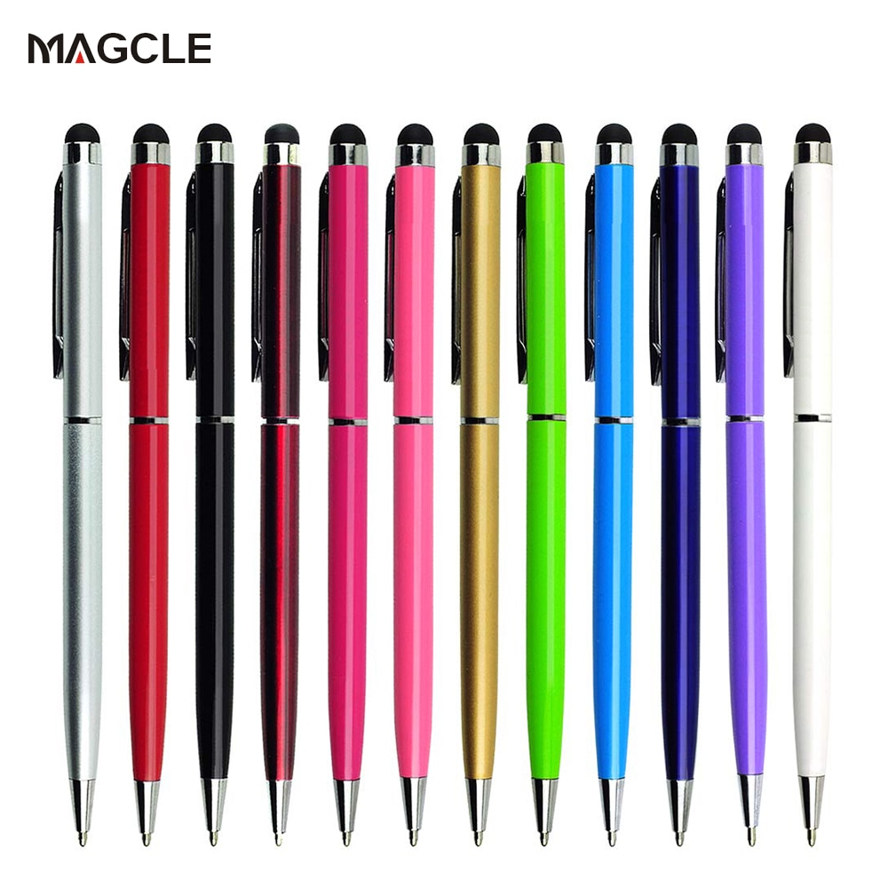 10pcs/set Universal 2 in 1 Metal Stylus Pens with Ballpoint Pens ручки Touch Screen Pen for All Capacitive Screen Dropshipping