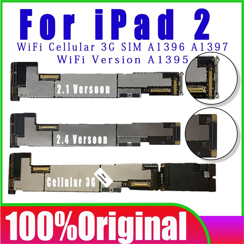 Original Free iCloud for ipad 2 Logic board,A1396/A1397/A1395 Mainboard for ipad 2 Motherboard
