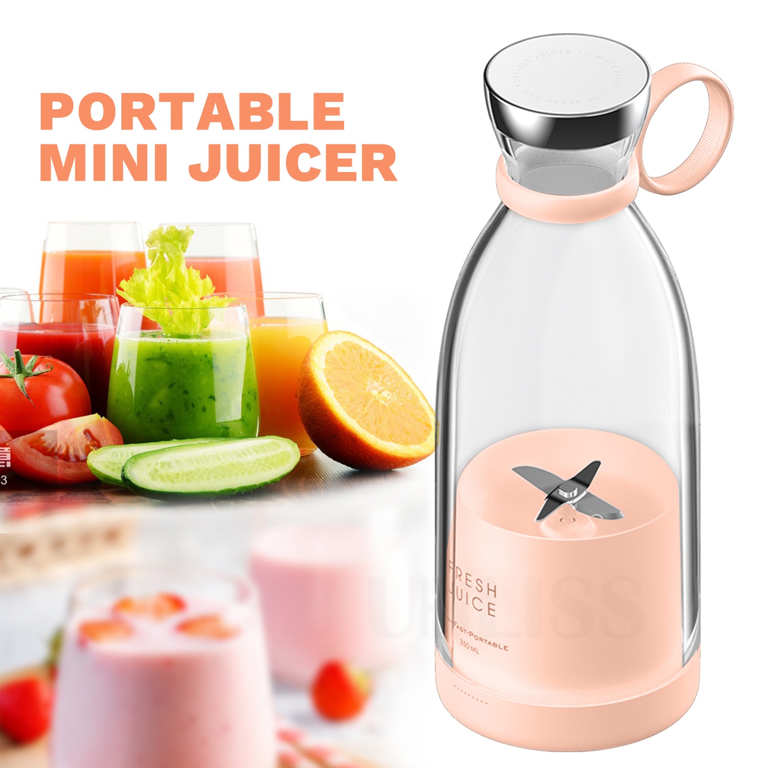 Electric Juicer Machine Mini Portable Blender Mixer Smoothie Cup Fresh Juice Blender Soy Milk Maker Vegetable Orange Juicer