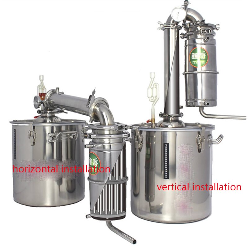 Household 20L Wine Distiller Brewing Machine Stainless Steel Alcohol Vodka Liquor Distiller Pot/ Boilers Equipment