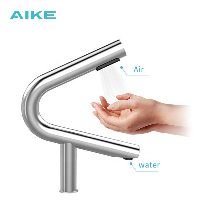 AIKE 2022 New Hands Dryer V Shape Washing and Drying 2 in 1 Design Air Facucet Hands Dryer Smart Bathroom Home Appliances AK7131
