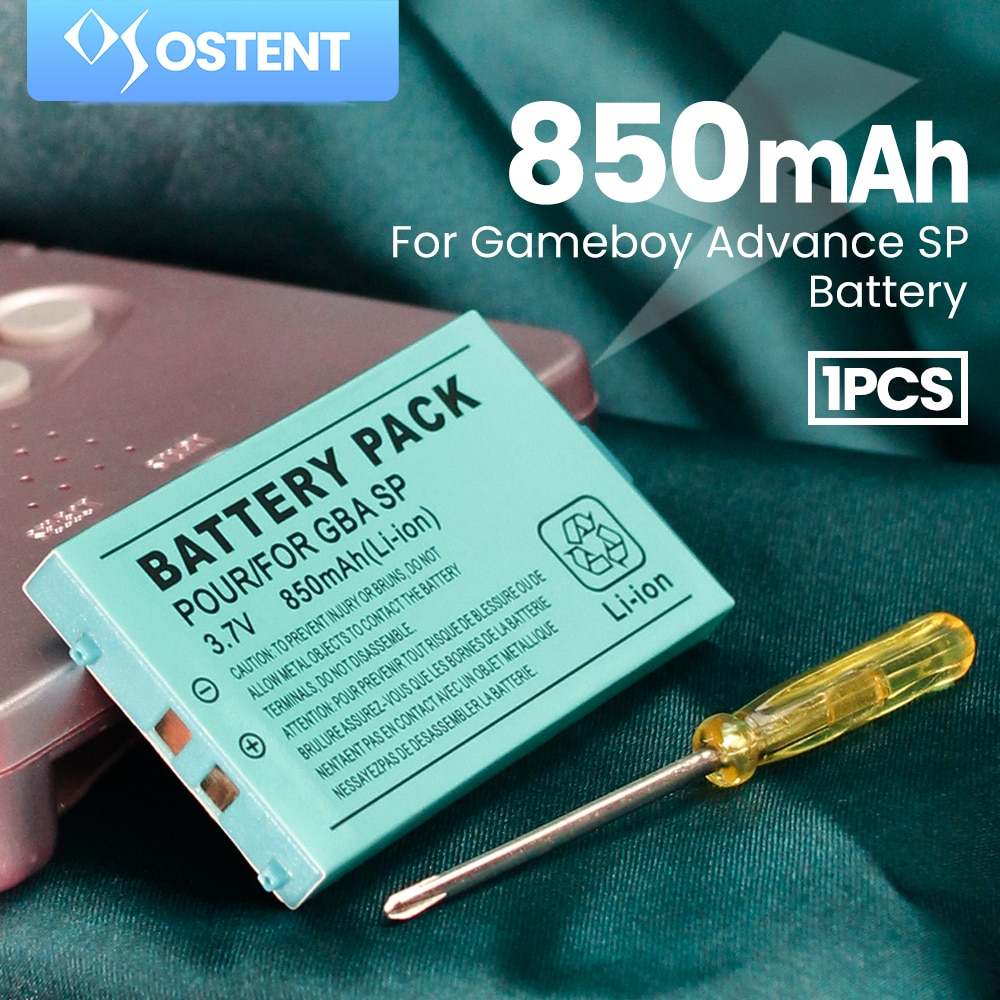 OSTENT 850mAh Rechargeable Lithium-ion Battery + Tool Pack Kit for Nintendo Gameboy Advance GBA SP