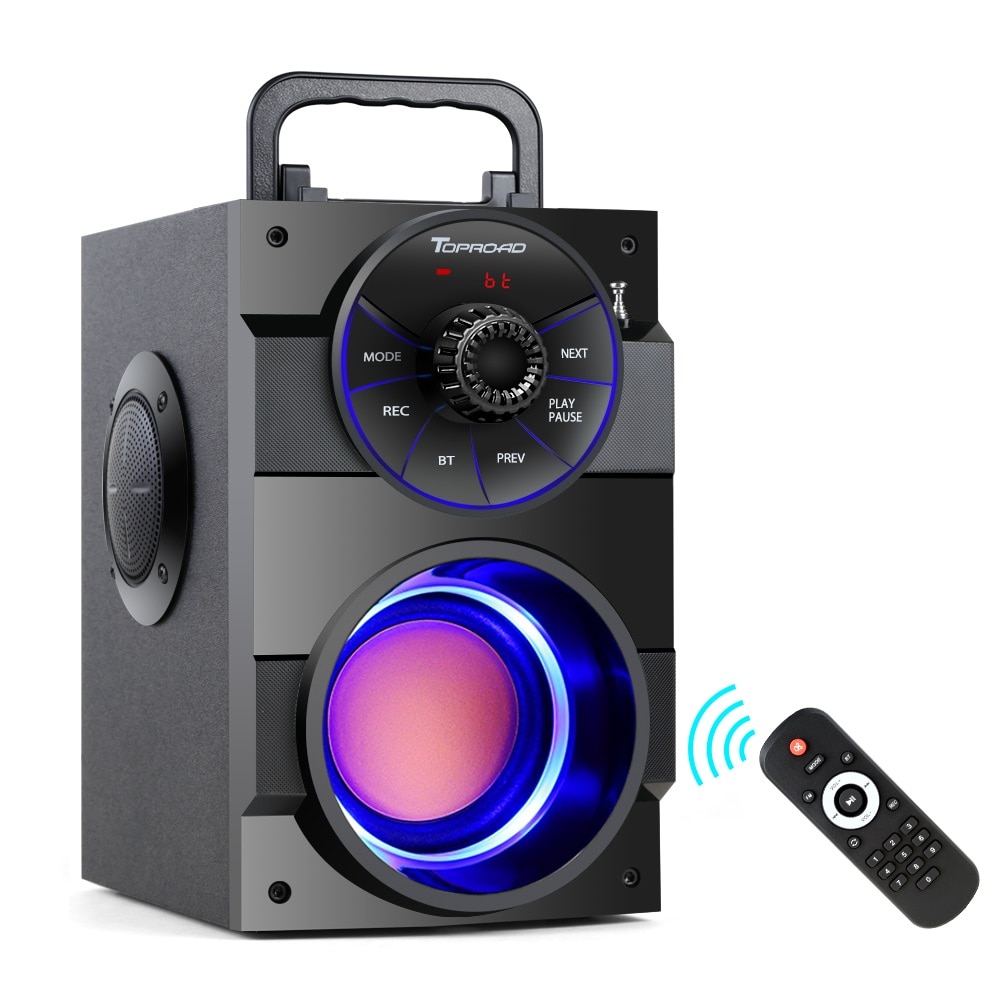 TOPROAD Bluetooth Speaker Portable Wireless Stereo Subwoofer Bass Big Column Support FM Radio TF AUX USB Remote Control