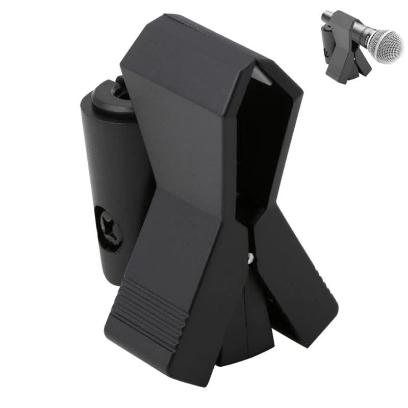 Flexible Microphone Mic Stand Accessory Plastic Clamp Clip Holder Mount Black